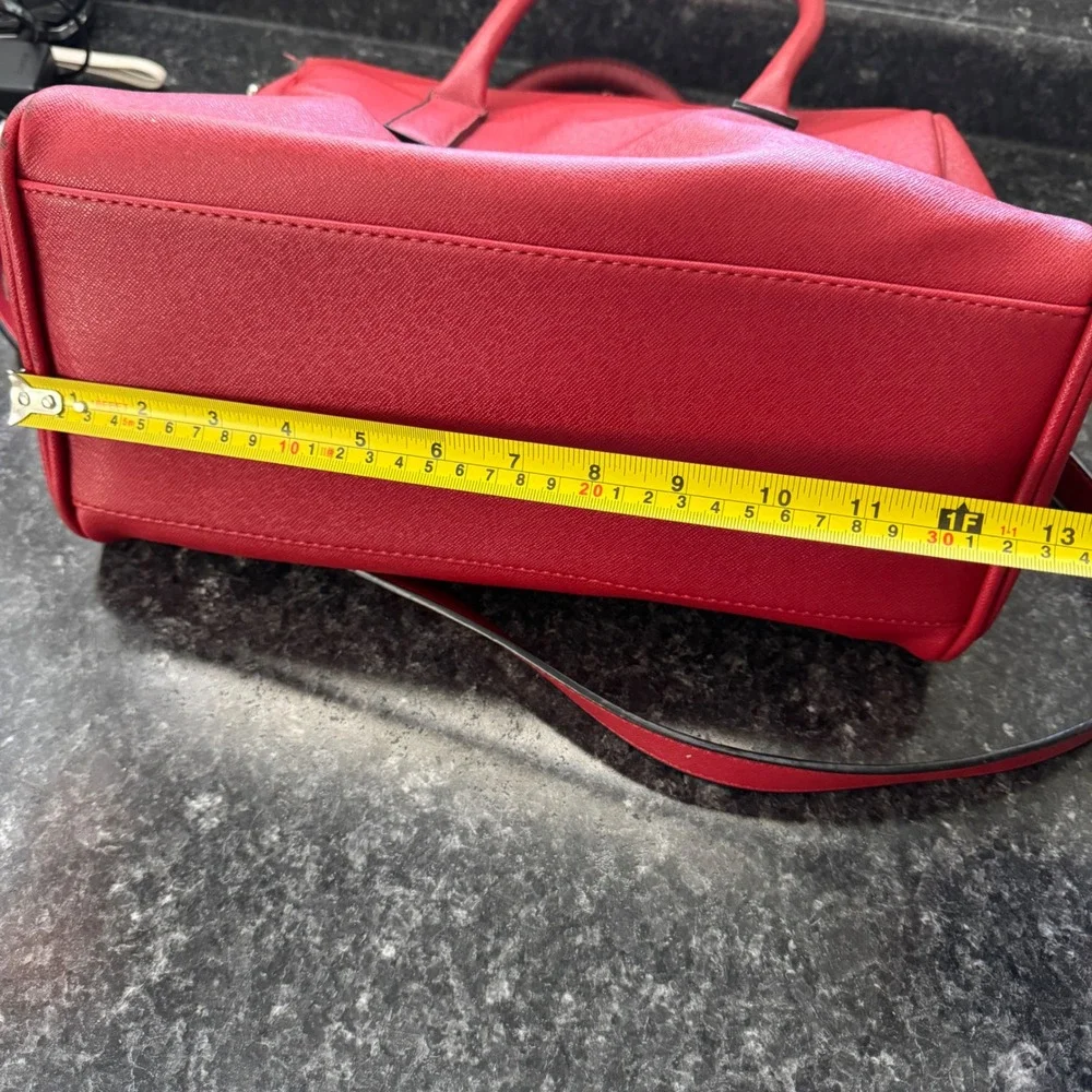 Christian Siriano New York Red Saffiano Satchel Crossbody Handbag